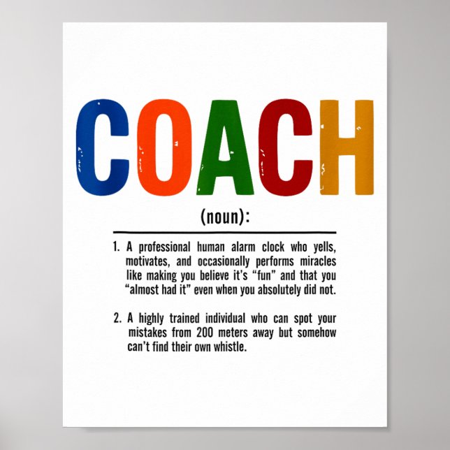 Coach Definition Coaches Gift Team Srts Tank Top  Poster (Vorne)