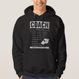 Coach Definition Sport Games Trainer Coach Funn Hoodie