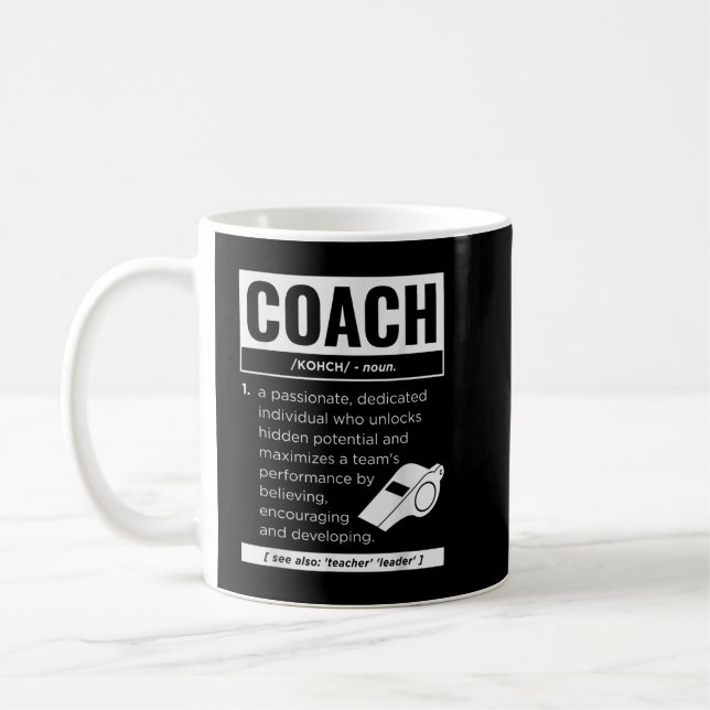 Coach Definition Sport Games Trainer Coach Funn Kaffeetasse (Links)