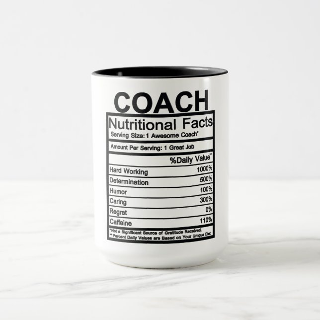 Coach ernährungsphysiologische Fakten Tasse (Zentrum)
