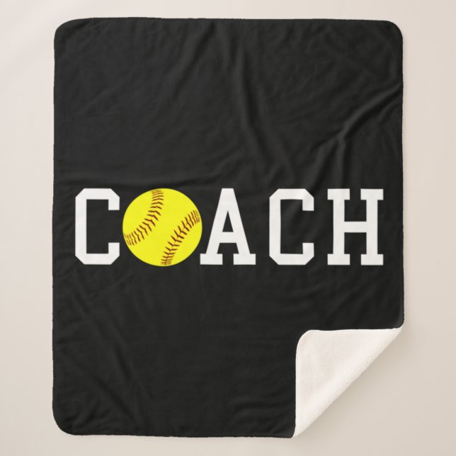 Coach Fast-pitch Softball Gift Idea print Sherpadecke (Vorderseite)