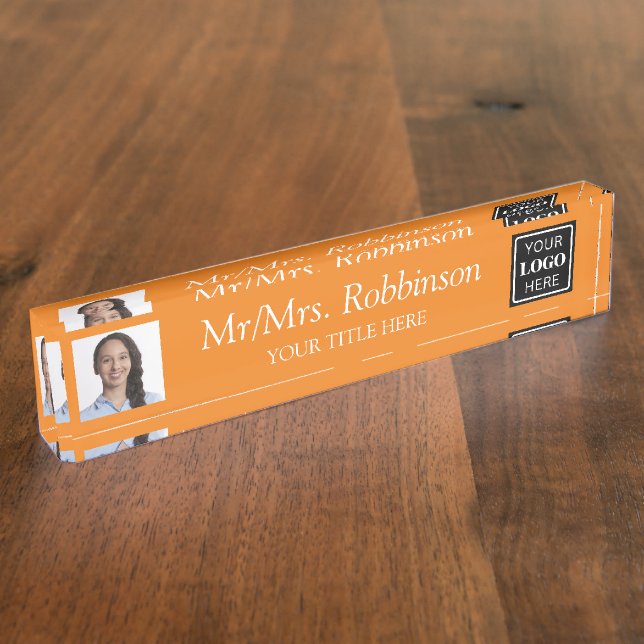 Coach Foto Team Logo Modern Namensplakette (Seite)