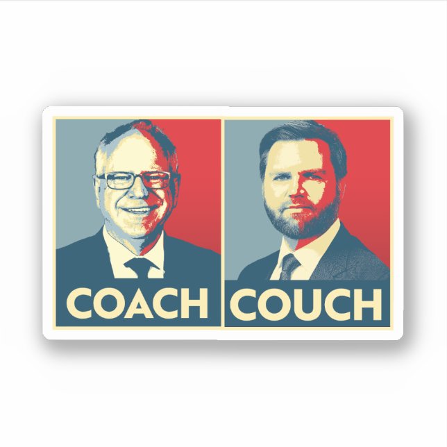 Coach gegen Couch Aufkleber (Vorderseite)