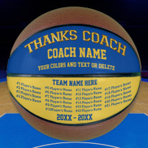 Coach Geschenke Basketball Ihre FARBEN, 8 Textfeld