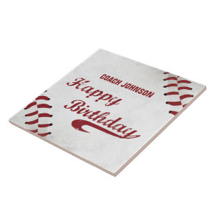 Coach Happy Geburtstag Große Grunge Baseball, Spor Fliese