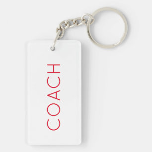 COACH individueller Text rot Sport-Geschenk Modern Schlüsselanhänger