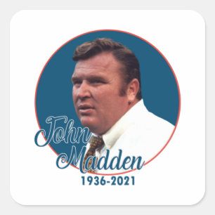 Coach John Madden Quadratischer Aufkleber