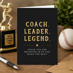 Coach Leader Legend Gold Typografie Dankeskarte