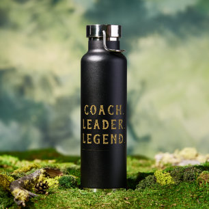 Coach Leader Legend Gold Typografie Trinkflasche