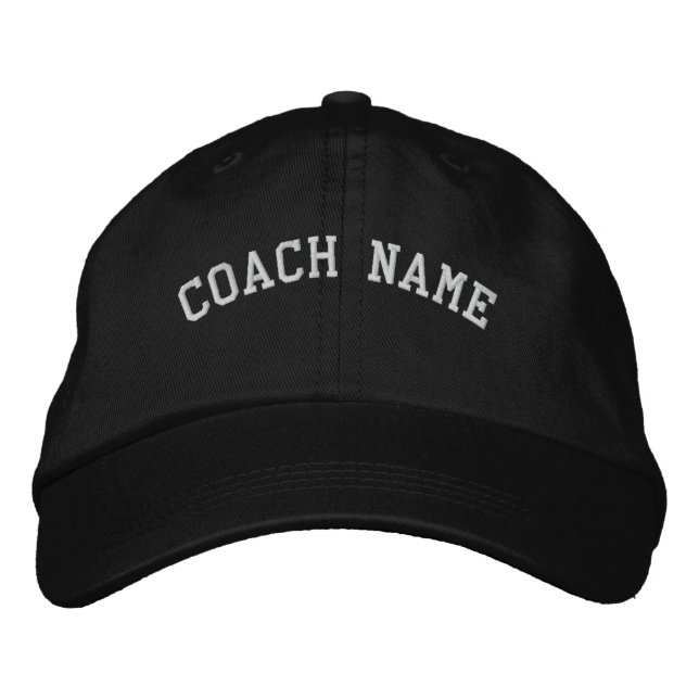 Coach Name Personalisiert bestickte Cap Black Bestickte Kappe (Vorderseite)