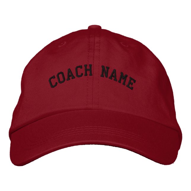 Coach Name Personalisiert bestickte Cap Rot Baseballkappe (Vorderseite)