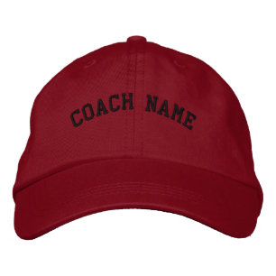 Coach Name Personalized Embroidered  Cap Red Bestickte Baseballkappe