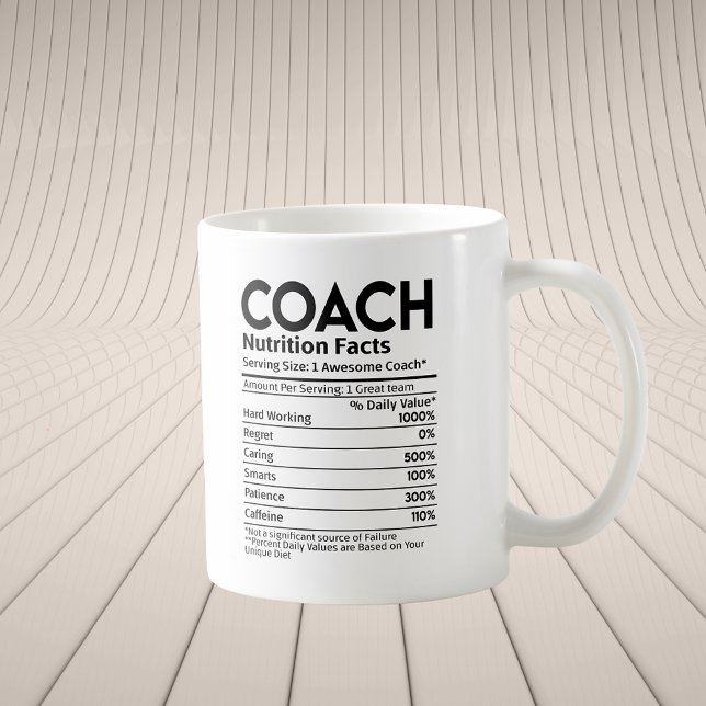 Coach Nutritional Label Danke Geschenk Kaffeetasse (Coach Nutritional Label Thank You Gift Coffee Mug
)