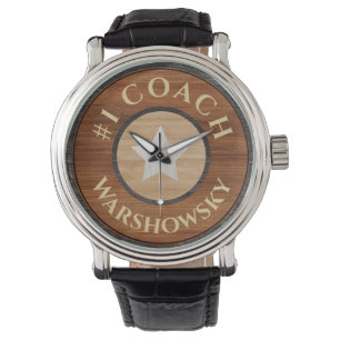 Coach Rustic Brown Wood Star Armbanduhr