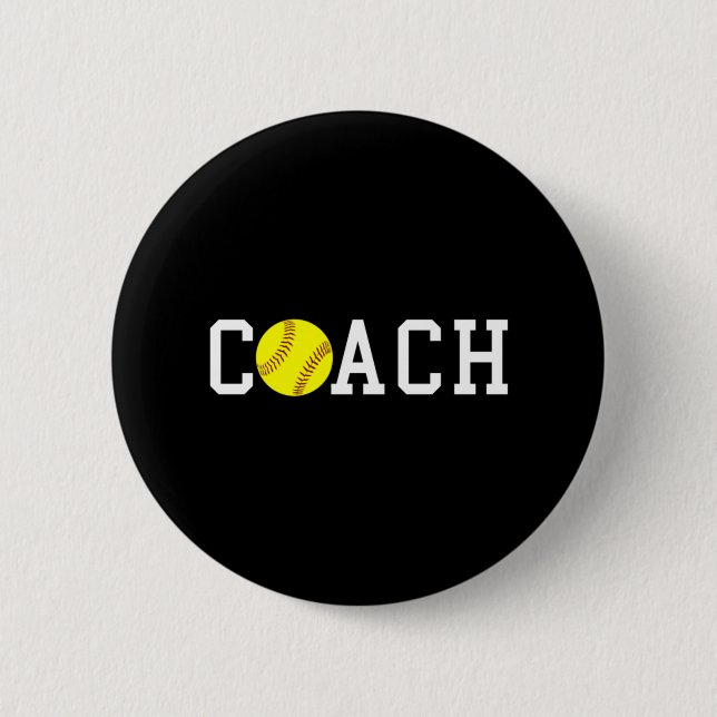 Coach Schnelle Pitch Softball Geschenkidee Button (Vorderseite)