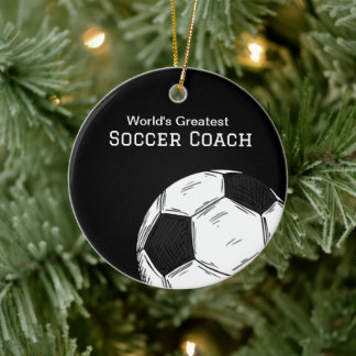 Coach Soccer Ball Weihnachtsdekoration Keramik Ornament