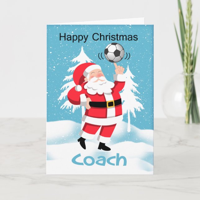 Coach Soccer / Fußball Weihnachtskarte Feiertagskarte (Vorderseite)