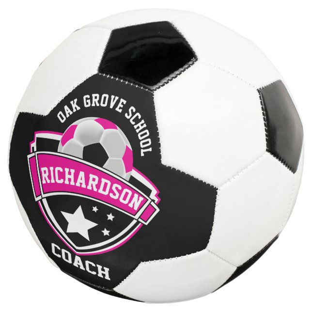 Coach - Sport-Logo - Rosa, Schwarz und Weiß Fußball (Dreiviertel)