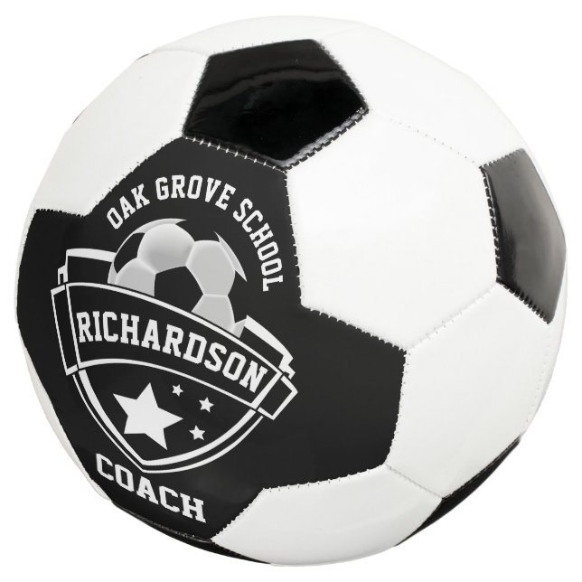 Coach - Sport-Logo - Schwarzweiß Fußball (Dreiviertel)