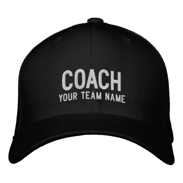Coach Sports Team Hat - Individuelle Name Bestickte Baseballkappe (Vorderseite)