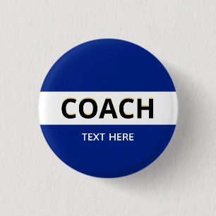 Coach Text auf blau Button
