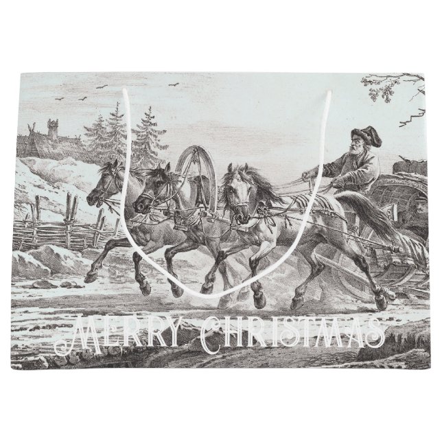 COACH & VIKTORIANISCH CITY Vintage Weihnachtsgesch Große Geschenktüte (Vorderseite)