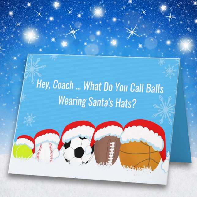 Coach Weihnachtssportbälle in Santa's Hat Riddle Karte (Von Creator hochgeladen)