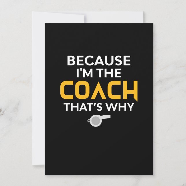 Coach - weil ich der Coach bin, deshalb Save The Date (Vorderseite)