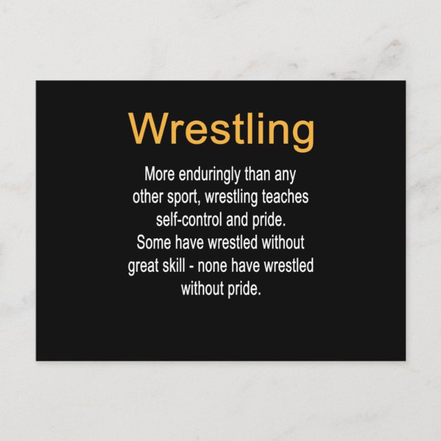Coach zur Definition von Wrestling Selbstverständl Postkarte (Vorderseite)