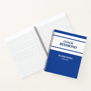 Coaching Royal Blau und Weiß Notizbuch