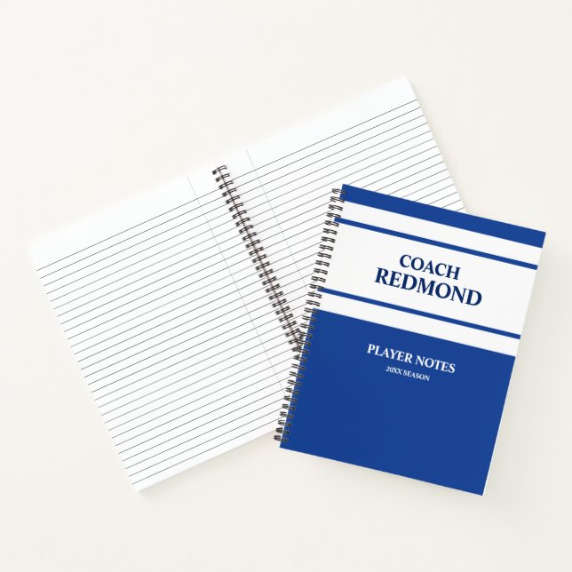 Coaching Royal Blau und Weiß Notizbuch (Innenseite)