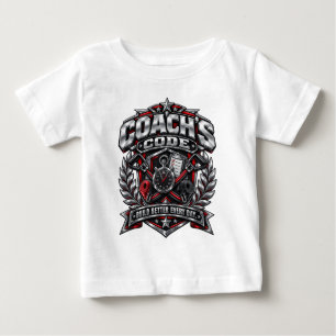Coach's Code Metallic Fitness Emblem Logo Design Baby T-shirt