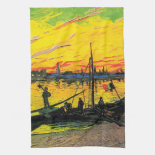 Coal Barges (F437) Van Gogh Fine Art Geschirrtuch
