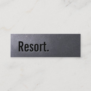 Coal Black Resort Minimalistisch Typografie Mini Visitenkarte