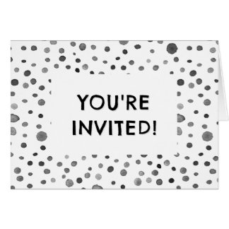 Coal Confetti Wasserfarbe Dots Geburtstag Einladun
