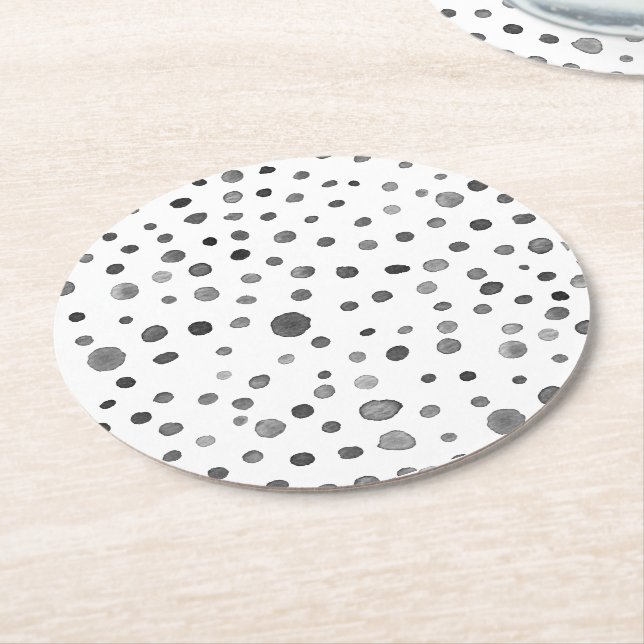 Coal Confetti Wasserfarbe Dots Paper Untersetzer (Angewinkelt)