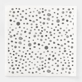 Coal Confetti Wasserfarbe Dots Papier Napkin Serviette