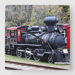 Coal Engine Train Quadratische Wanduhr