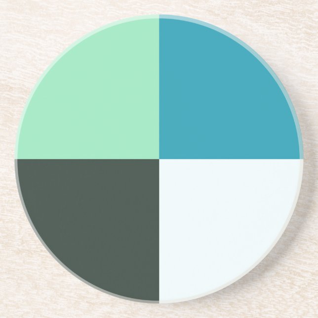 Coal Gray Ivory White Aquamarin Green Aqua Blue Getränkeuntersetzer (Vorne)