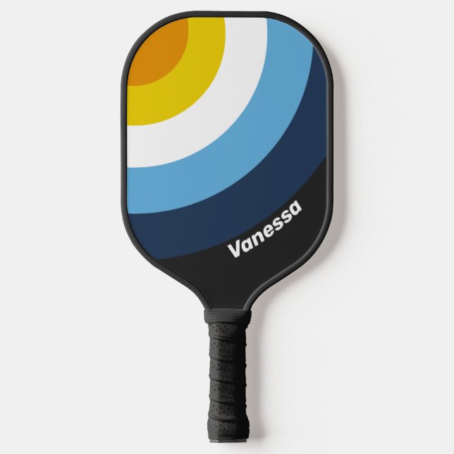 Coal Nightfall Circle Streifen mit Namen Pickleball Schläger (Vorderseite)