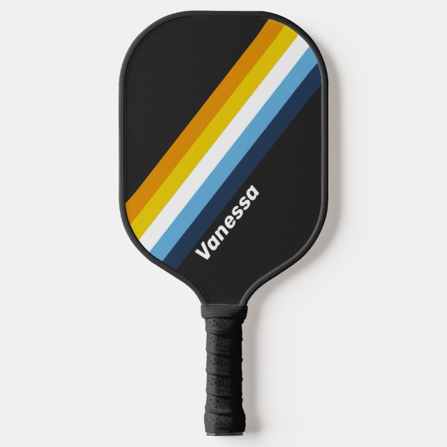 Coal Nightfall Streifen mit Namen Pickleball Schläger (Vorderseite)