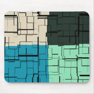 Coal White Aquamarin Green Aqua Blue Modern Patter Mousepad