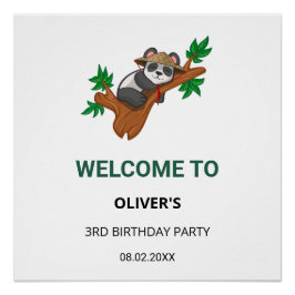 Coala Wild Animal Jungle Kids Birthday Welcome Poster