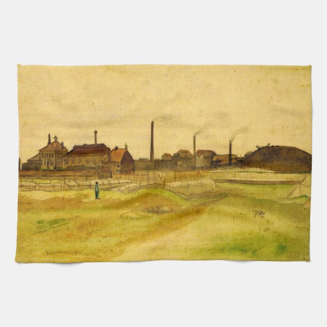 Coalmine in Borinage von Vincent van Gogh Geschirrtuch (Horizontal)