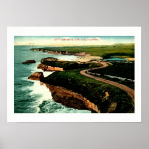 Coast Drive, Santa Cruz, Kalifornien Vintage Poster