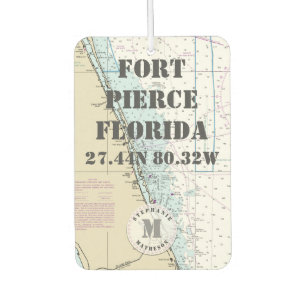 Coast Florida Nautical Chart Monogramm Autolufterfrischer
