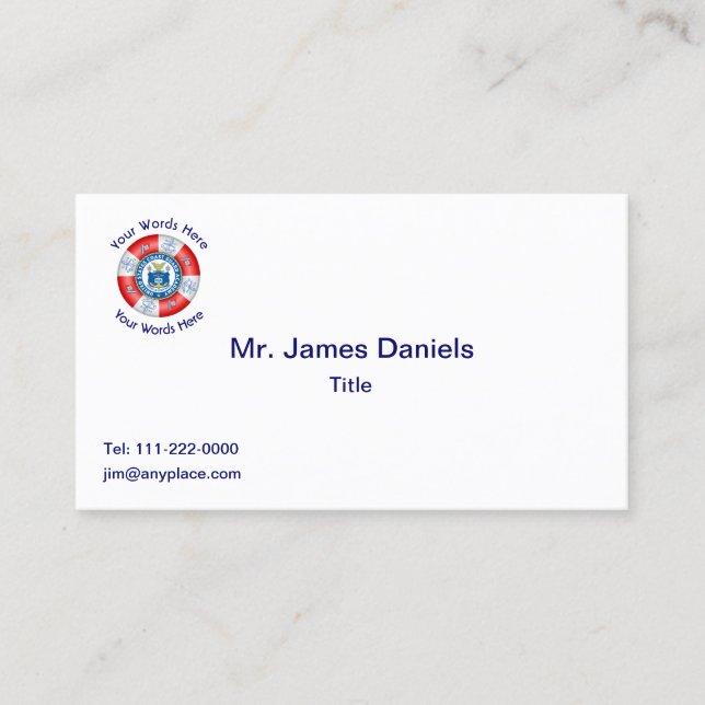 Coast Guard Academy Shield Business Card Visitenkarte (Vorderseite)