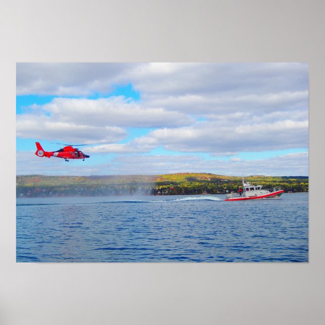 Coast Guard MH-65C Hubschrauber & Response Boat Poster (Vorne)