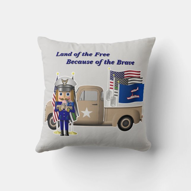 Coast Guard Nutcracker mit wenig militärischem LKW Kissen (Rückseite)