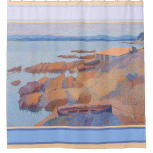 "Coast near Antibes" Henri Cross Pointillism art Duschvorhang